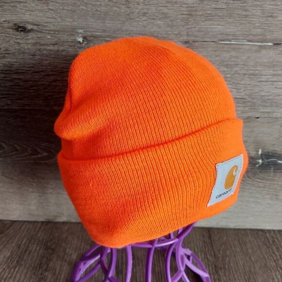 Carhartt Bright Orange Knit Cuffed Beanie - Picture 3 of 3
